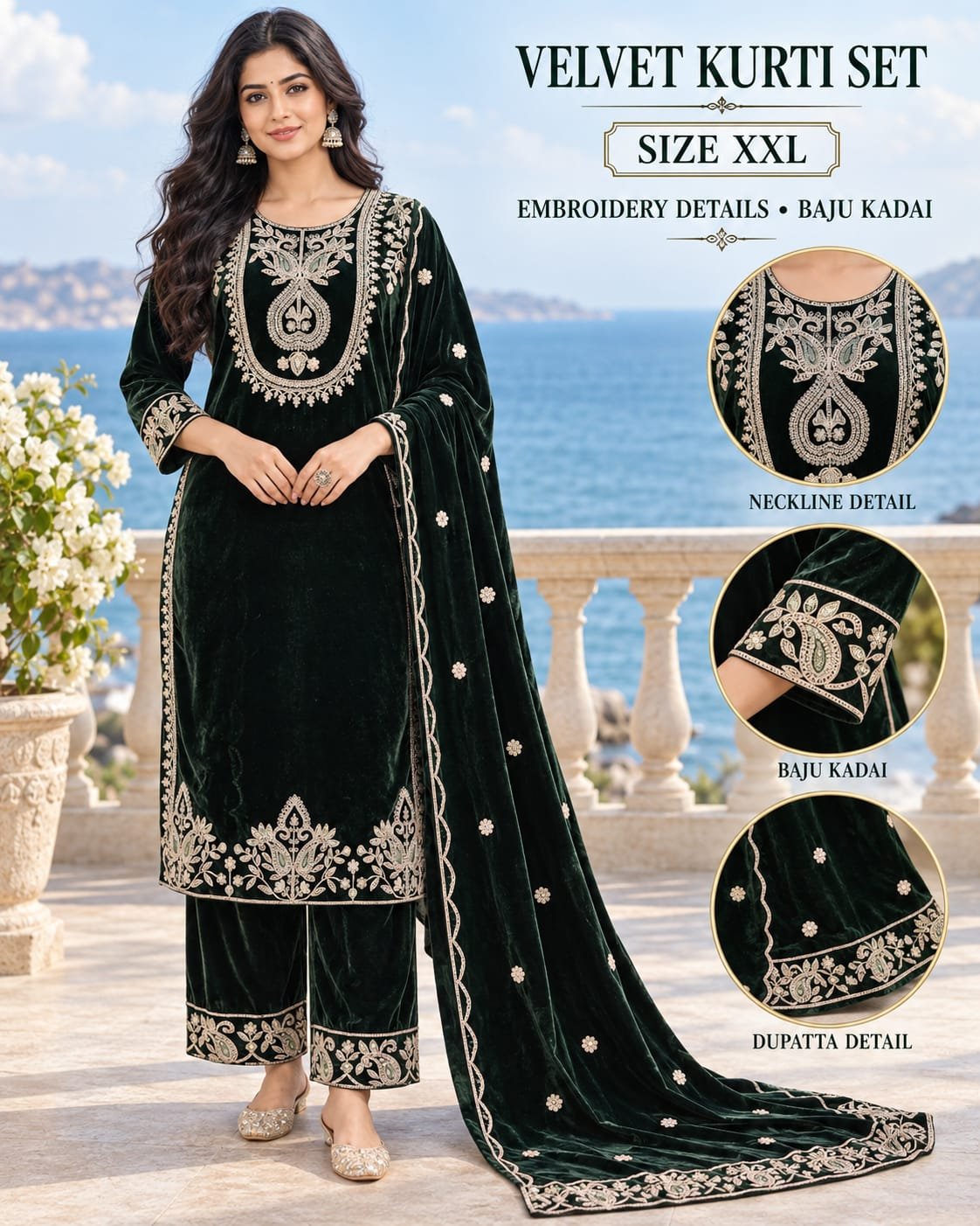Velvet Kurti Set